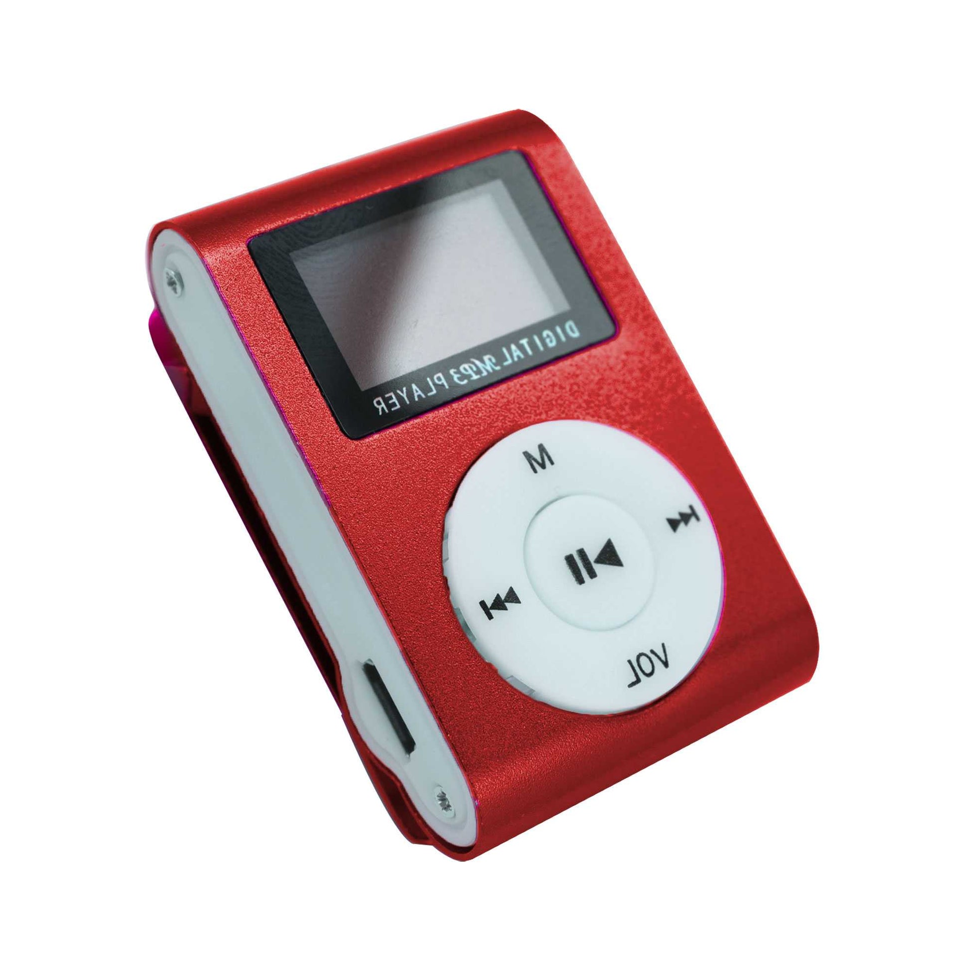Lector Reproductor MP3 Player Vino Aluminio Puerto Mini USB Ranura para Tarjeta Micro SD con Clip Pantalla