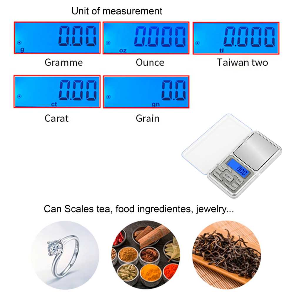 Bascula de Cocina Digital Peso Electronico de Precision LCD Pesa 5gr a 5 Kg  Gris – OcioDual