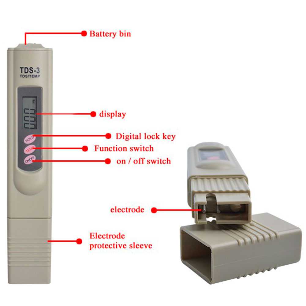 Medidor de Conductividad Digital LCD TDS-3 ppm Sonda de Temperatura Dureza Agua para Piscina Cultivo Acuario Osmosis