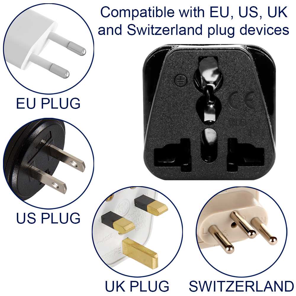 Enchufe Conector Adaptador Universal de Americano USA Inglés UK Europeo EU a Italia Italiano ITA 3 Pin Tipo L