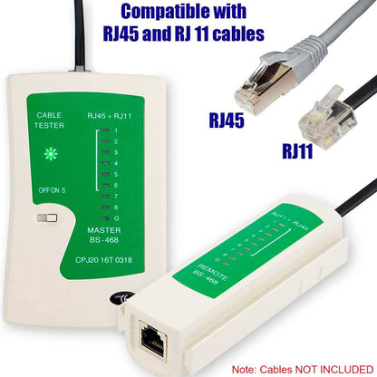 Comprobador de cables de red RS PRO, Cat5, Cat6, Cat7, Comprobador de Red,  F, RJ12, RJ45, 2670 Código RS: 146-6833