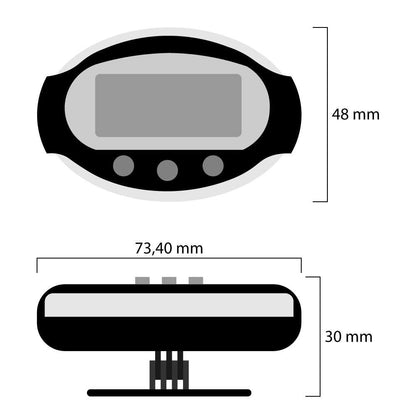 Reloj digital con soporte adhesivo para casa coche Fecha hora alarma Cronometro