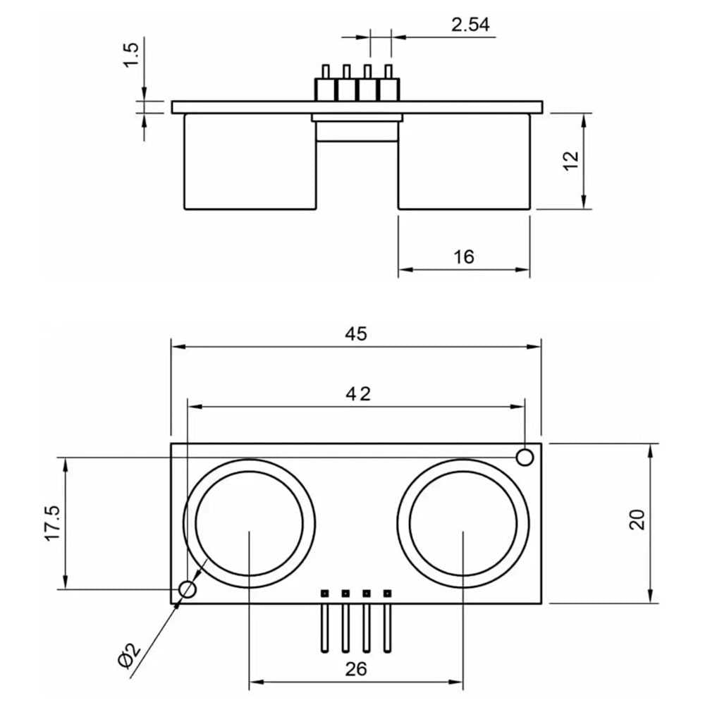 Módulo HC-SR04 Sensor de Ultrasonidos Medidor Distancia Medición Ultrasónico HCSR04 Compatible con Raspberry Pi AVR DIY