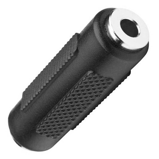 Conector Metalico Estereo Mini Jack Aux de 3.5mm Doble Hembra Plastico Negro