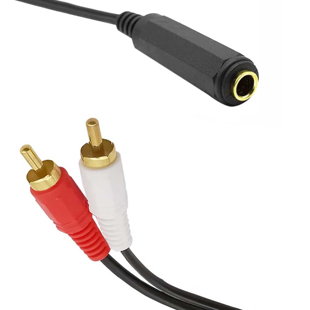 Cable Audio Jack 3,5mm Hembra a 2 RCA Macho Adaptador en Y Divisor Splitter para Sistema Estéreo para PC Amplificador