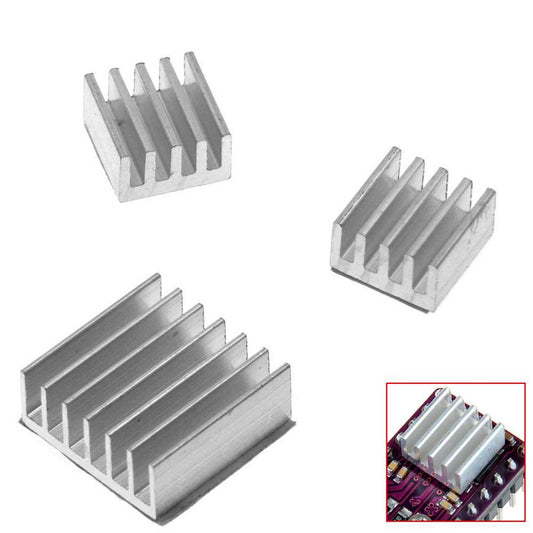 Kit 3x Disipadores de Aluminio con Adhesivo Raspberry Pi Heatsink Set Metálicos Disipador Metálico