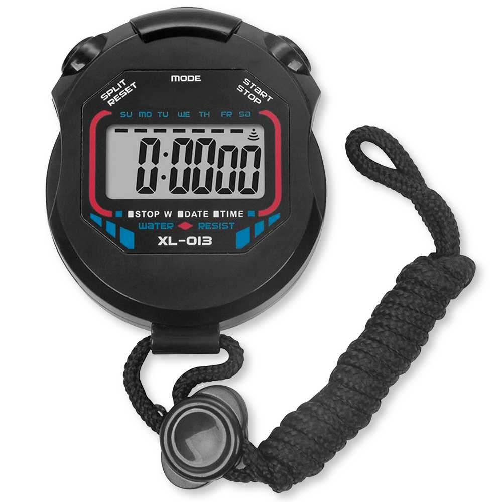Cronometro Digital Deportivo Reloj Alarma XL-013 Negro Pantalla LCD Luz con Correa para Atletismo Natacion