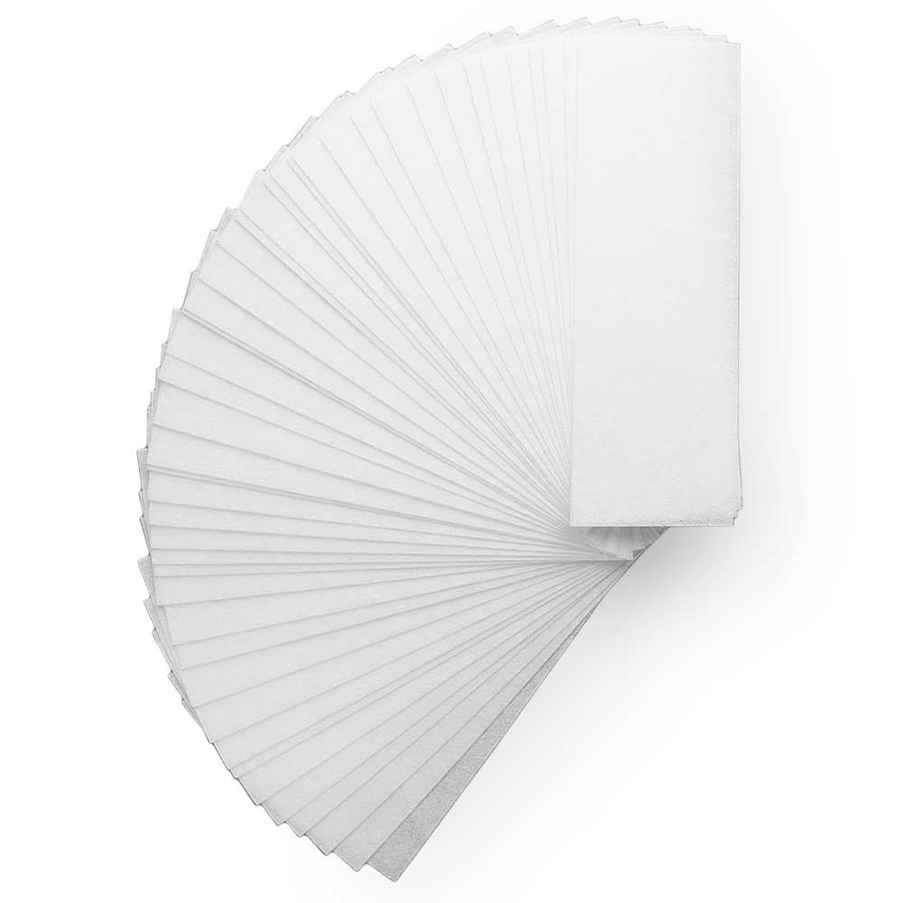 100 Bandas Depilatorias Blancas Desechables Suaves para Depilar a Cera Todo Tipo de Pieles Brazos Piernas Axilas Tiras