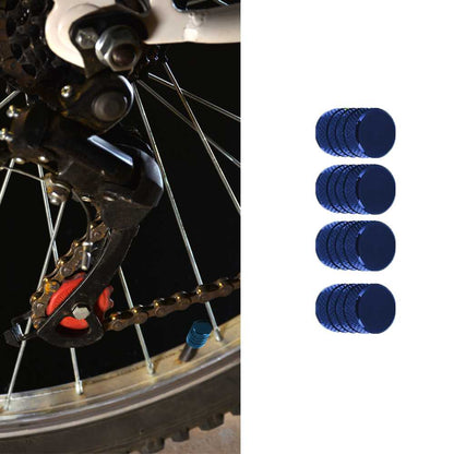 4 Tapones de Aluminio Modelo Circular Azules para Ruedas Válvulas Schrader Coches Motos Motocicletas Tapón de Protección Neumaticos con Válvula Americana Coche Moto Moticicleta Metálicos Cubierta Tapa