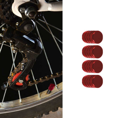 4 Tapones de Aluminio Modelo Circular Rojos para Ruedas Válvulas Schrader Coches Motos Motocicletas Tapón de Protección Neumaticos con Válvula Americana Coche Moto Moticicleta Metálicos Cubierta Tapa