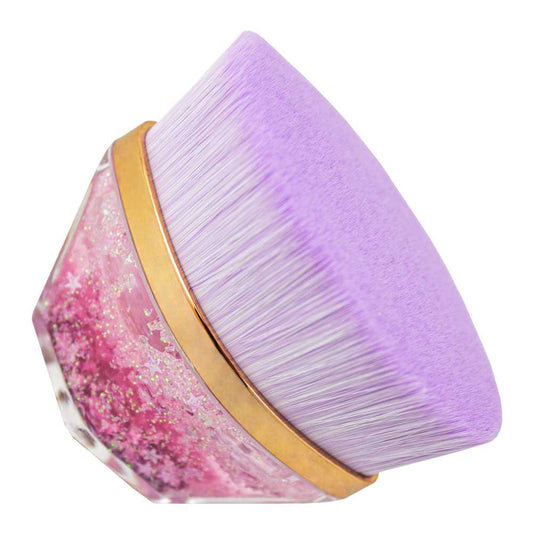 Brocha de Maquillaje Fluido Kabuki Facil Rosa para Bases Cremosas Liquidas o en Polvo Base Facial Cara Rostro Cepillo Pincel Pelo Sintetico Suave