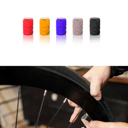 4 Tapones de Aluminio Modelo Hexagonal Grises para Ruedas Válvulas Schrader Coches Motos Motocicletas Tapón de Protección Neumaticos con Válvula Americana Coche Moto Moticicleta Metálicos Cubierta Tapa