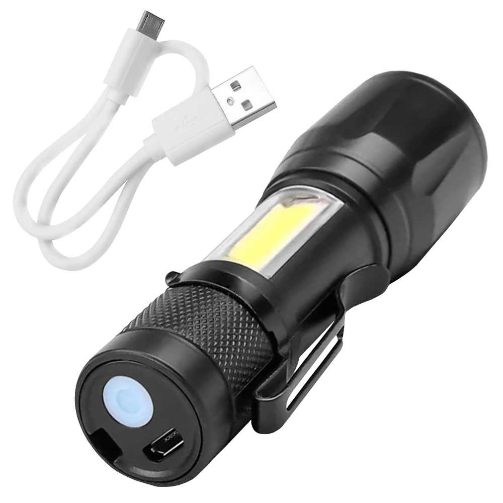 Linterna LED Recargable USB con 3 Modos de enfoque para Senderismo, Pesca,  Camping, Alta potencia, Foco Ajustable – OcioDual