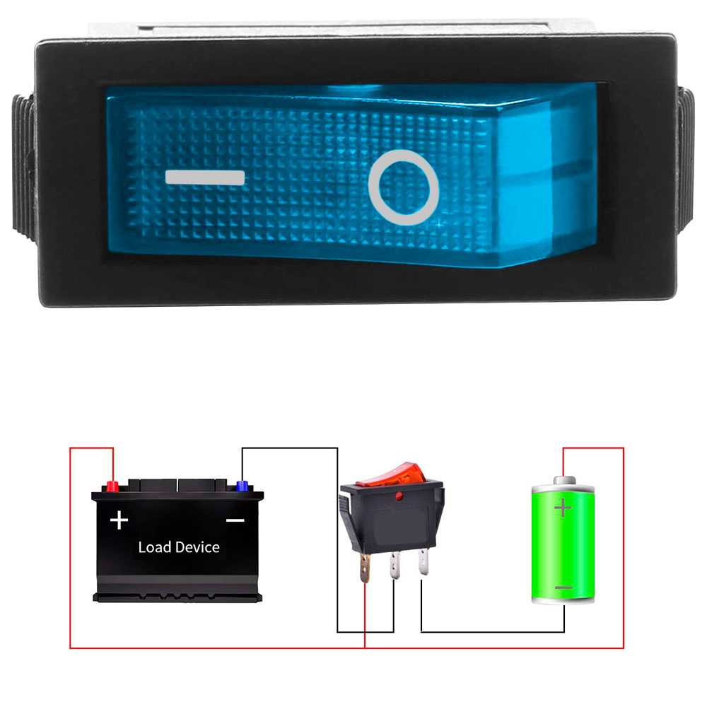 Interruptor Basculante KCD3 SPST, Forma Rectangular con 3 Pines y Posiciones ON/OFF, Admite Hasta 16A 250VAC, Luz Azul