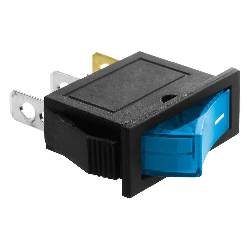 Interruptor Basculante KCD3 SPST, Forma Rectangular con 3 Pines y Posiciones ON/OFF, Admite Hasta 16A 250VAC, Luz Azul