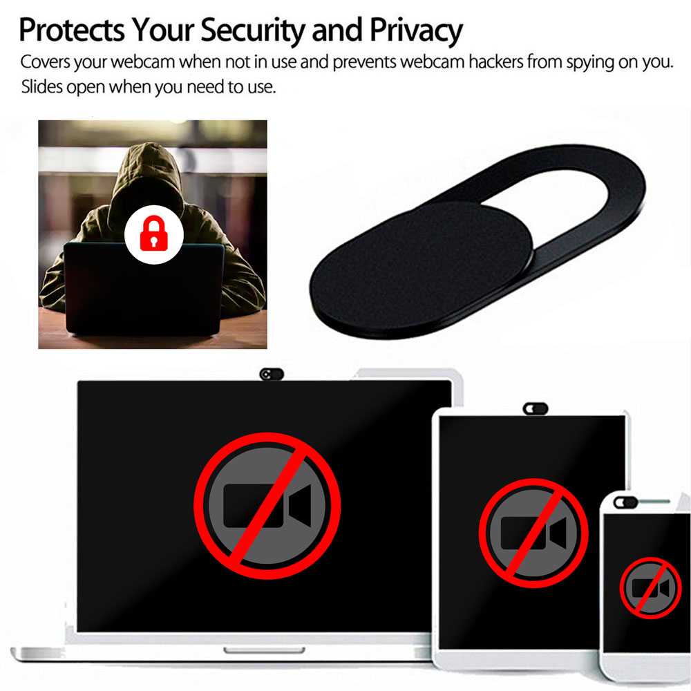 3 Tapas Tapaderas Deslizantes Pegatinas Adhesivas Tapones Cubiertas Negras para Seguridad Privacidad Cámara Web Webcam