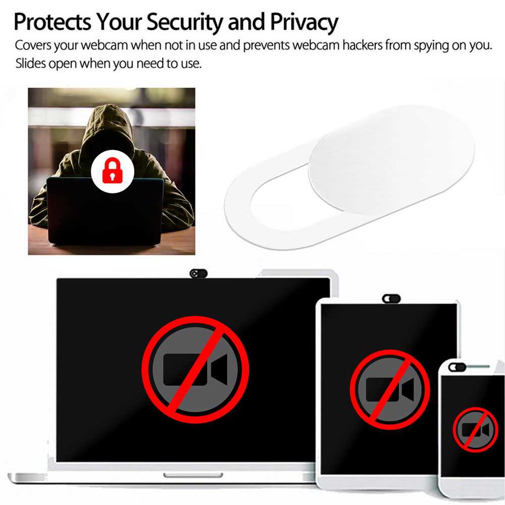 3 Tapas Tapaderas Deslizantes Pegatinas Adhesivas Tapones Cubiertas Blancas para Seguridad Privacidad Cámara Web Webcam