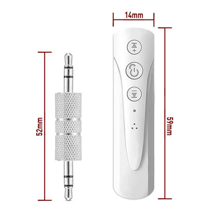 Receptor de Audio Inalámbrico Bluetooth 4.1 Jack 3.5mm Manos Libres Coche Blanco