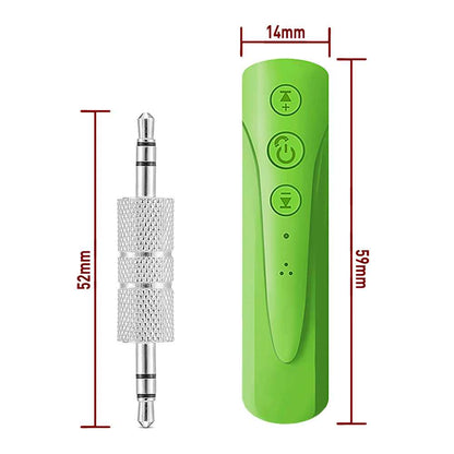 Receptor de Audio Inalámbrico Bluetooth 4.1 Jack 3.5mm Manos Libres Coche Verde