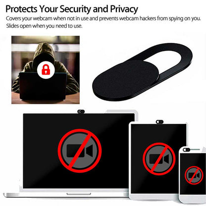 6 Tapas Tapaderas Deslizantes Pegatinas Adhesivas Tapones Cubiertas Negras para Seguridad Privacidad Cámara Web Webcam