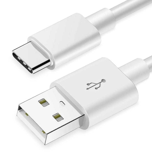 Cable de USB A Tipo C 7mm Blanco Carga y Transferencia de Datos Macho 0.9m para Telefonos Moviles Smartphones Tablets