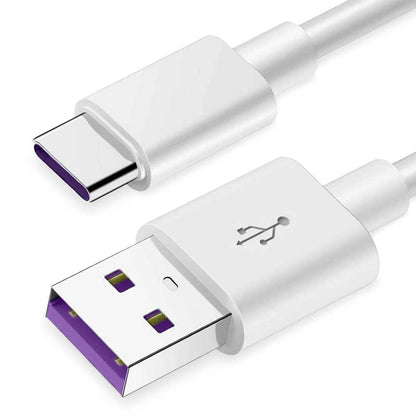 Cable USB Tipo C 1,5m 3.8A 100BA Blanco de Carga y Datos Cargador Rápido Quick Charge para Smartphones Tablets