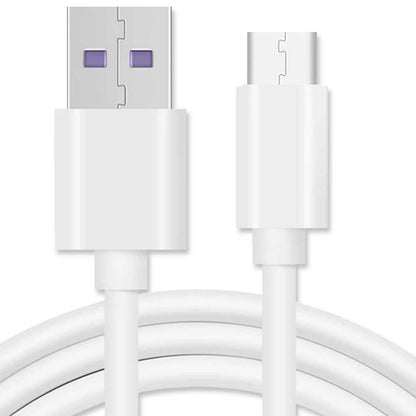 Cable USB Tipo C 2m 3.8A 100BA Blanco de Carga y Datos Cargador Rápido Quick Charge para Telefonos Moviles Smartphones