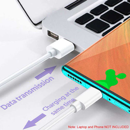 Cable USB Tipo C 2m 3.8A 100BA Blanco de Carga y Datos Cargador Rápido Quick Charge para Telefonos Moviles Smartphones