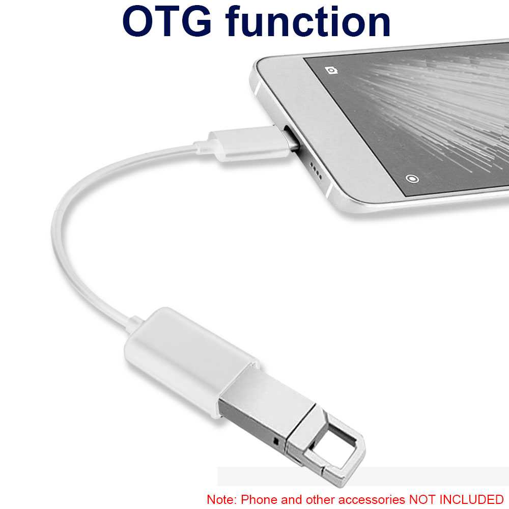 Cable USB Tipo C OTG Blanco Adaptador Compatible con Samsung S21 S20 S10 S9 Conversor Conector con Función On The Go