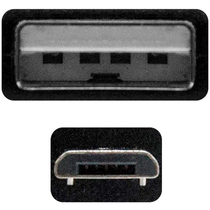 Cable de USB Tipo A Micro USB B 2.0 Negro 70cm Carga Transferencia y Sincronización de Datos para PC MP3 MP4 Teléfono