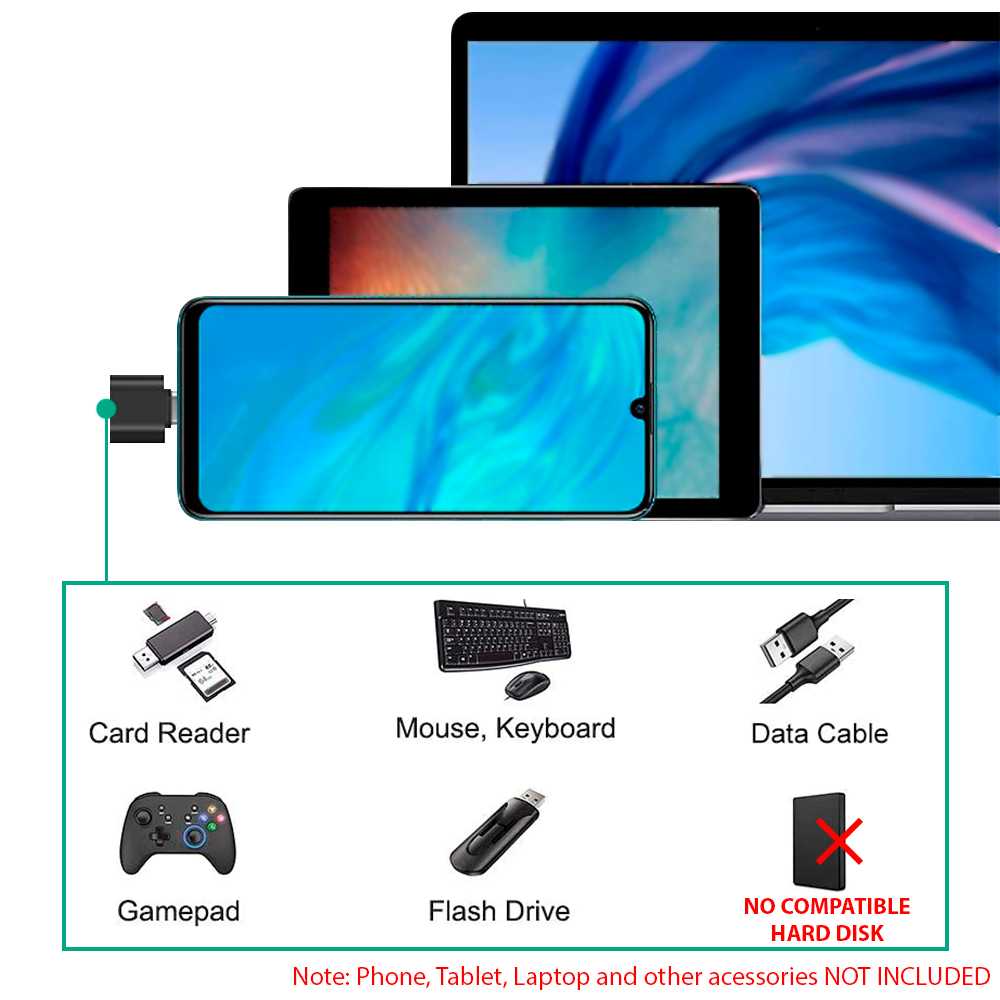 Adaptador OTG Conversor de USB 3.0 A Tipo C H/M Negro Convertidor para Ordenador Portátil Teléfono Tablet Smartphone