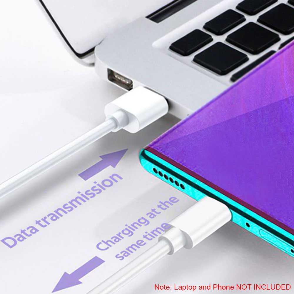 Cable USB Tipo C 0,3m 6A 100BA Blanco de Carga Datos Cargador Rápido Quick Charge para Teléfonos Smartphones Tablets