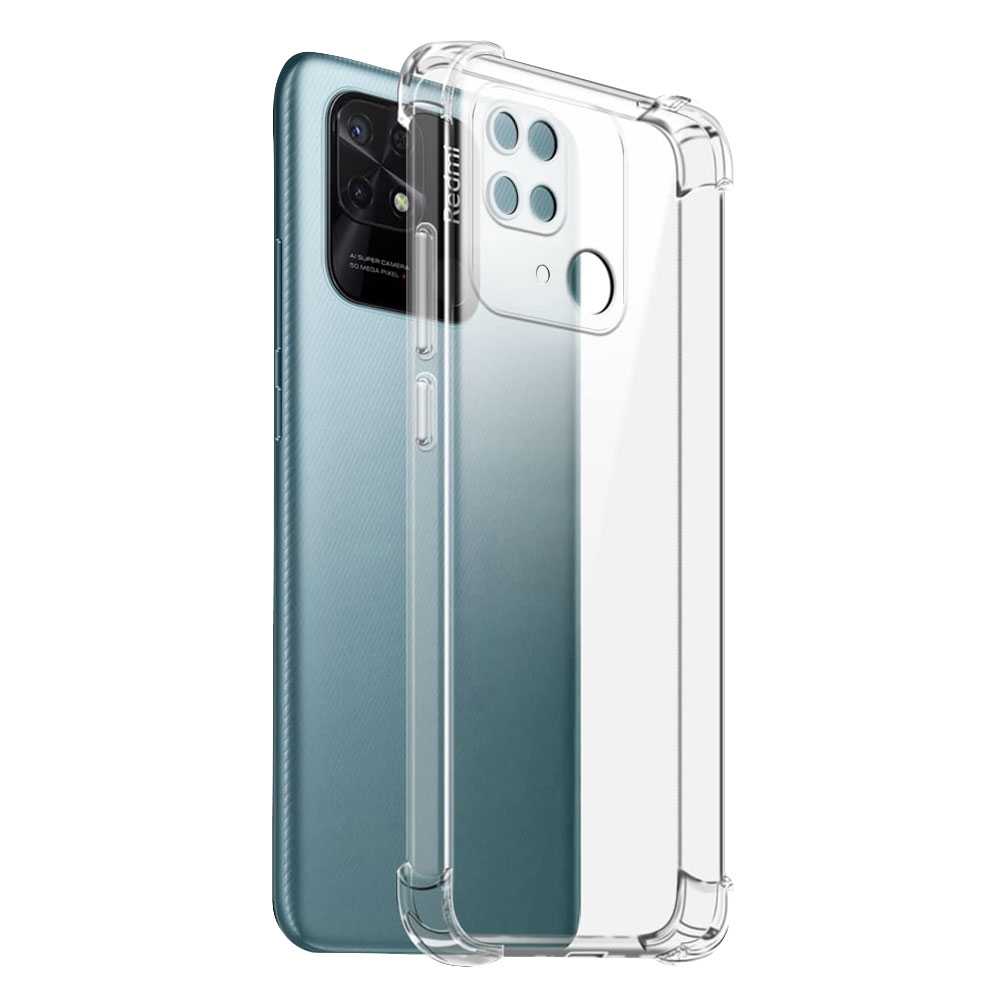 Funda de TPU para Redmi 10C/Poco C40, Carcasa Flexible con Esquinas Reforzadas Antigolpes, Protección en Cámaras, Silicona Transparente