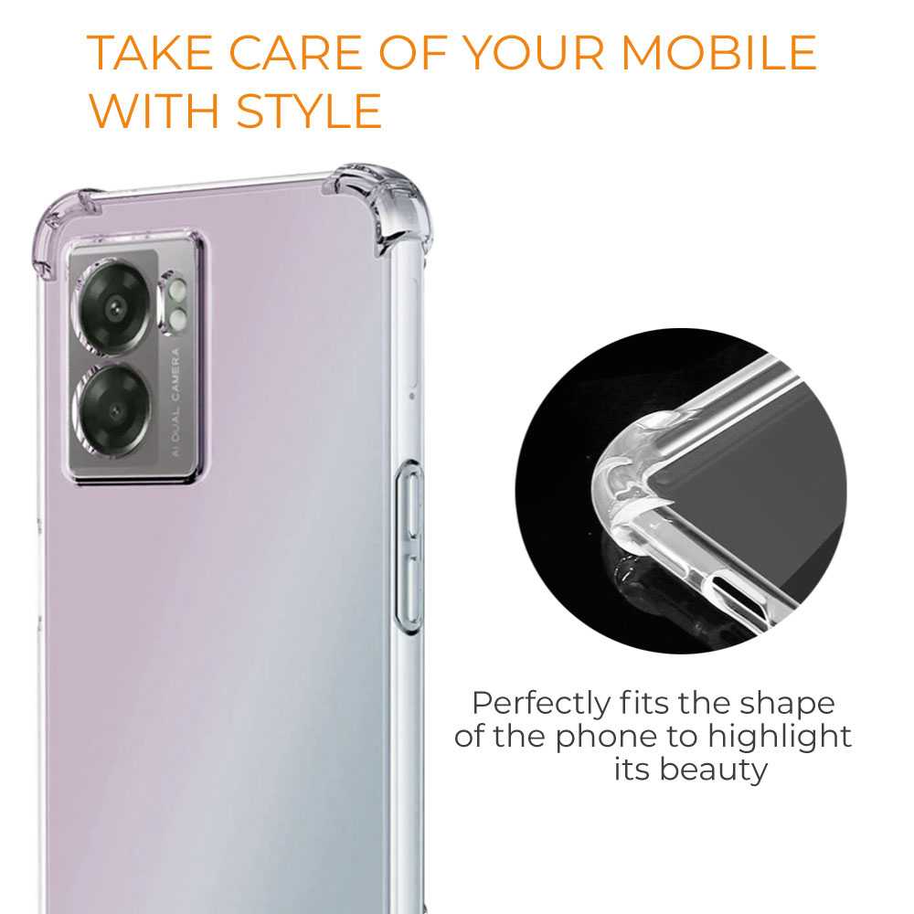 Funda de TPU para Oppo A77 5G/A57S 4G/A57 4G, Carcasa Flexible con Esquinas Reforzadas Antigolpes, Protección en Cámaras, Silicona Transparente