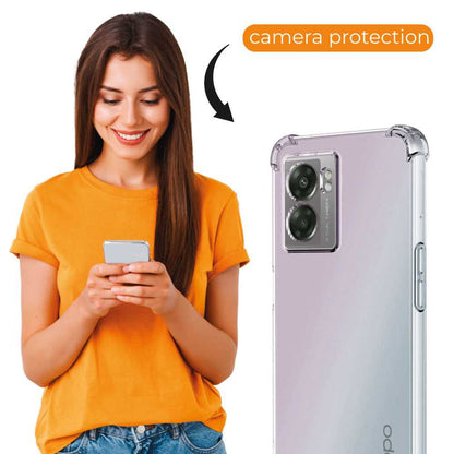 Funda de TPU para Oppo A77 5G/A57S 4G/A57 4G, Carcasa Flexible con Esquinas Reforzadas Antigolpes, Protección en Cámaras, Silicona Transparente